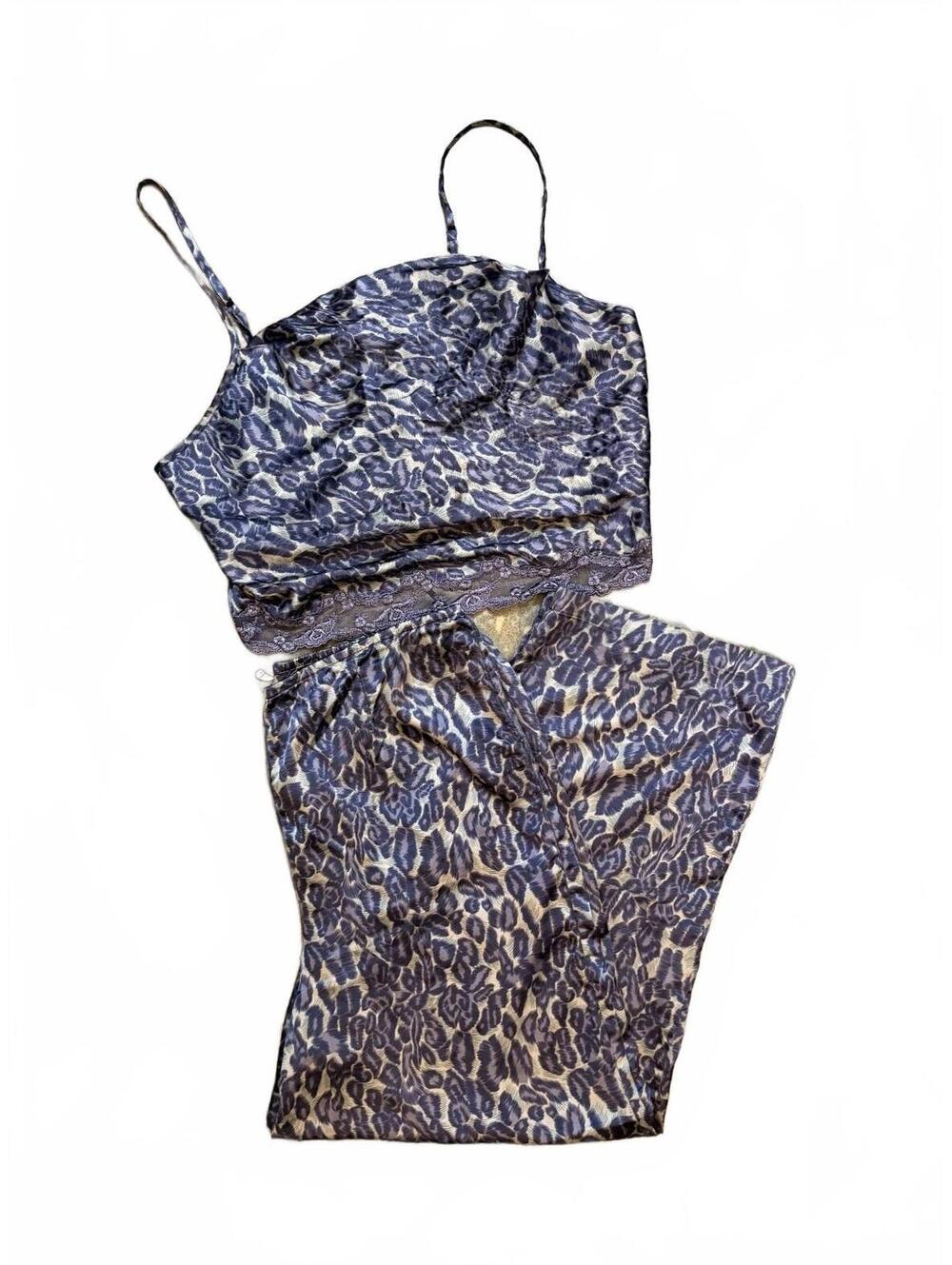 Vintage Y2K Victoria’s Secret Animal Print Cami Pajama Pants Set Lace
